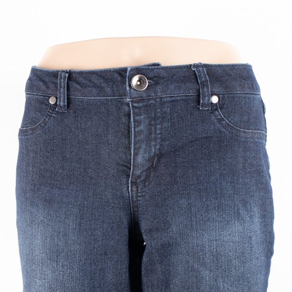 d. Jeans Skinny 6 (28 X 29) Women's Denim Jeans Dark Wash Zip Fly - Picture 3 of 10